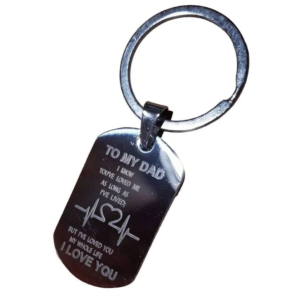 Stainless Steel Dad Gift Keychain